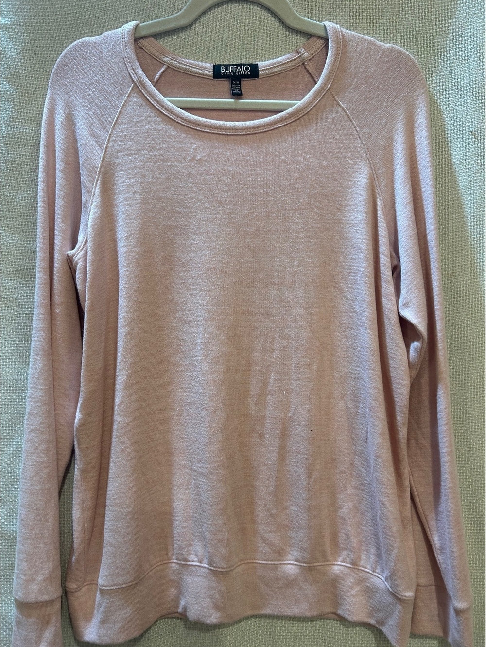 Buffalo David Bitton Women's Medium Long Sleeve Light Pink Pullover Sweatshirt
